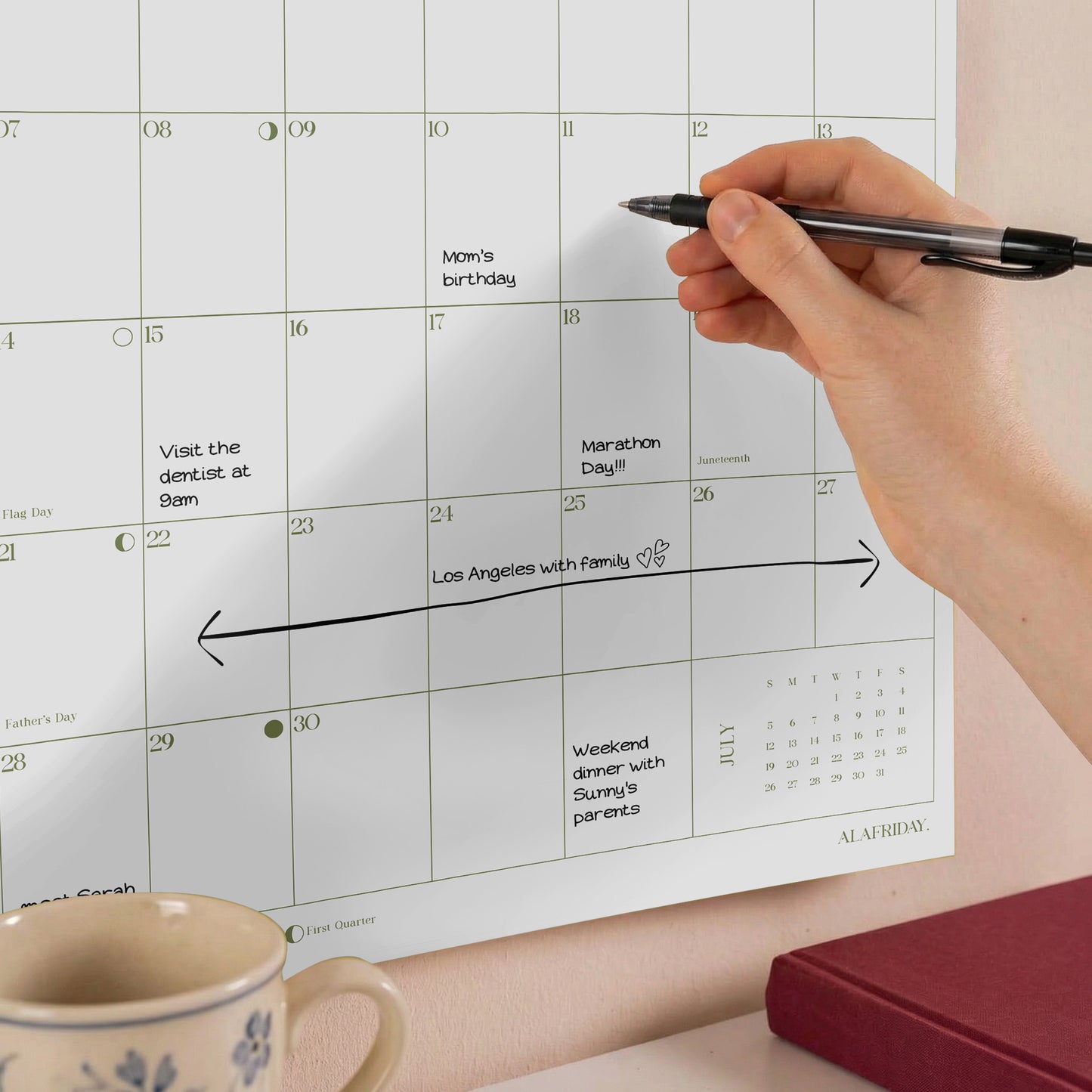 2026 Matcha Calendar, Recycled Paper