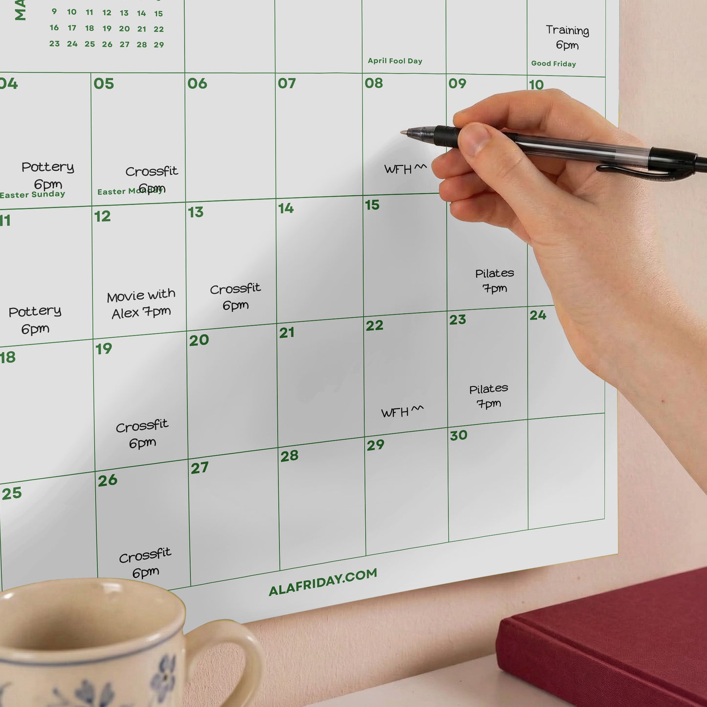2026-2027 Academic Year Large Monthly Planner, September Start, Bright Color Minimalist Design