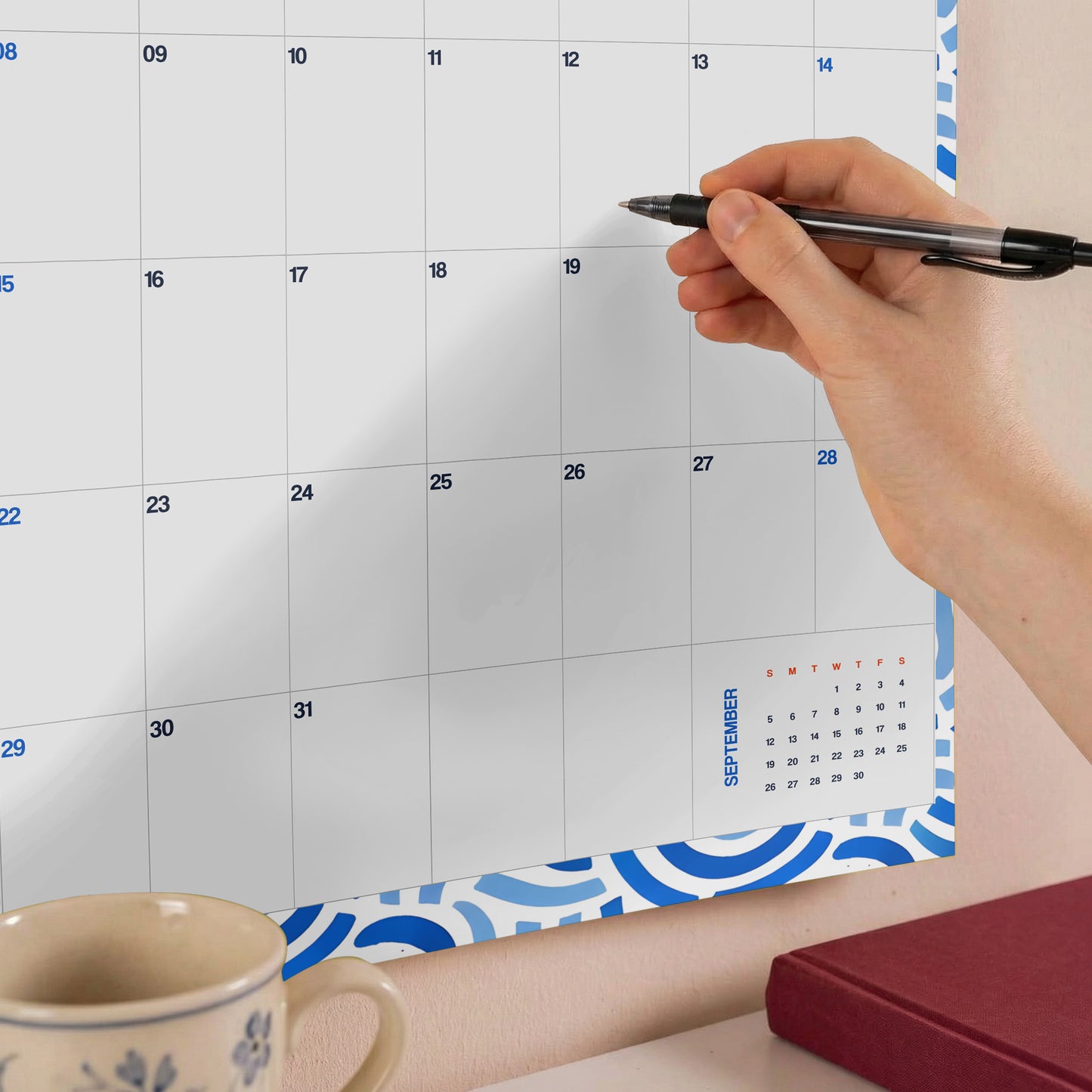 2027 Wall Calendar, Abstract Design, Recycled Paper