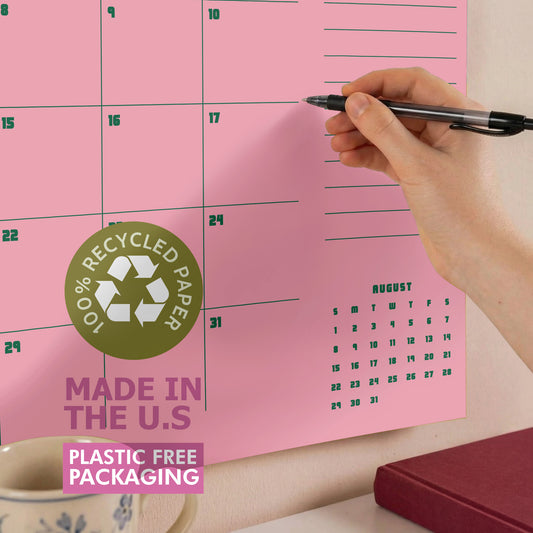 2027 Wall Calendar: Retro Color, Recycled Paper