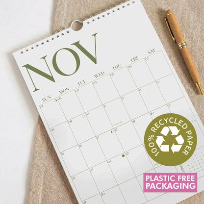 2026 Matcha Calendar, Recycled Paper