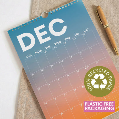 2026 Gradient Calendar, Recycled Paper