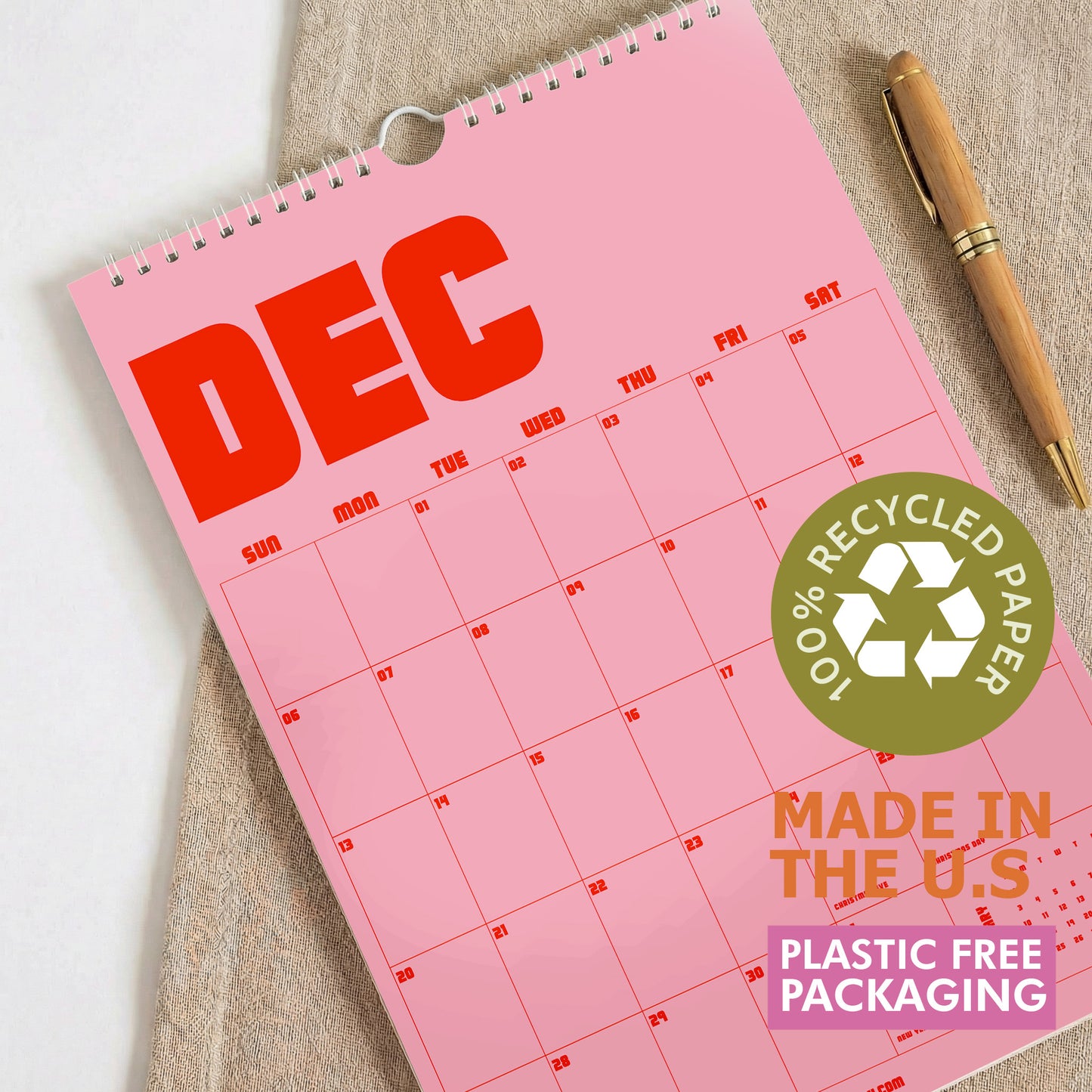 2026-2027 Retro Wall Calendar | Academic Year Planner for Students & Teachers | A4 & A3 | Recycled Paper