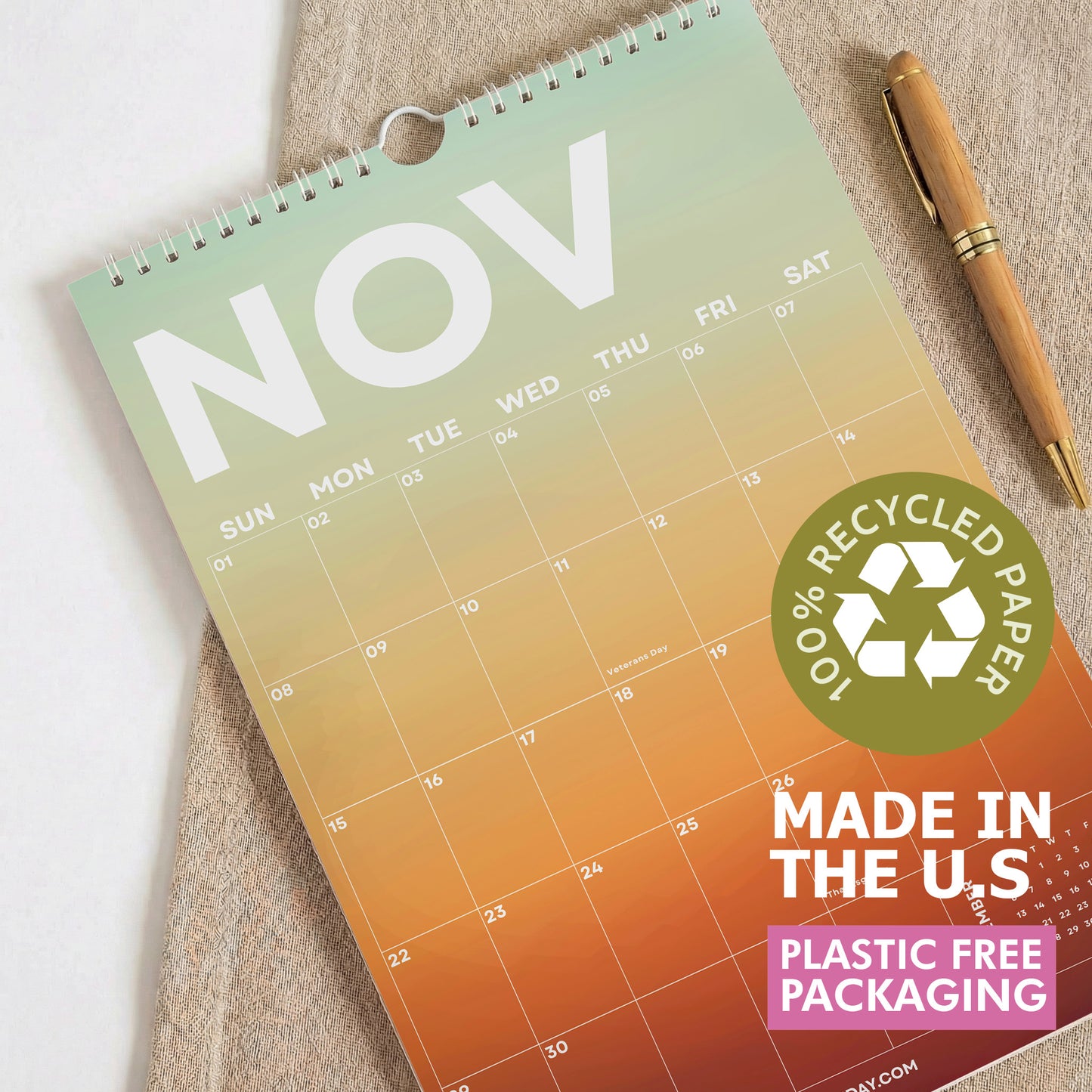 2026-2027 Gradient Wall Calendar | Academic Year Planner for Students & Teachers | A4 & A3 | Recycled Paper