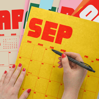 2026-2027 Retro Academic Year Large Monthly Planner, September Start, Recycle Paper