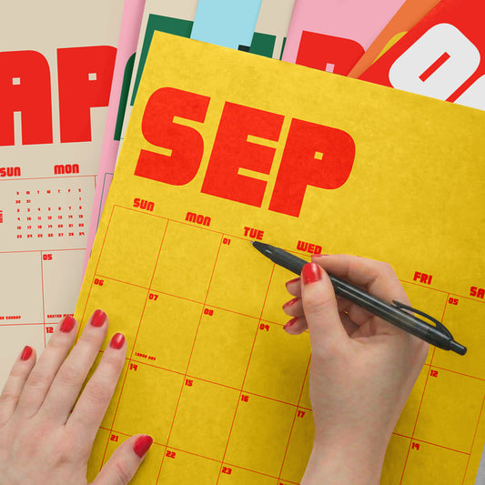 2026-2027 Retro Academic Year Large Monthly Planner, September Start, Recycle Paper