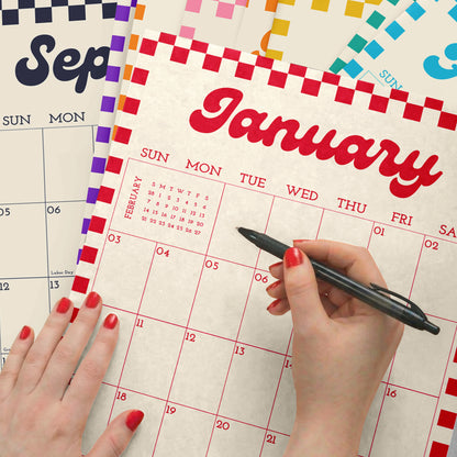 2027 Wall Calendar, Vintage Design, Recycled Paper