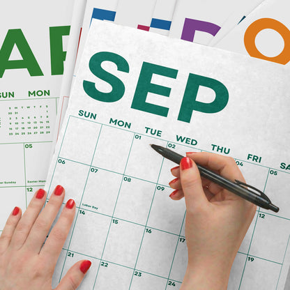 2026-2027 Academic Year Large Monthly Planner, September Start, Bright Color Minimalist Design