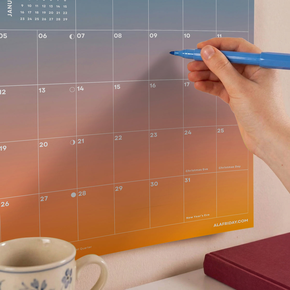 2027 Gradient Wall Calendar, Recycled Paper