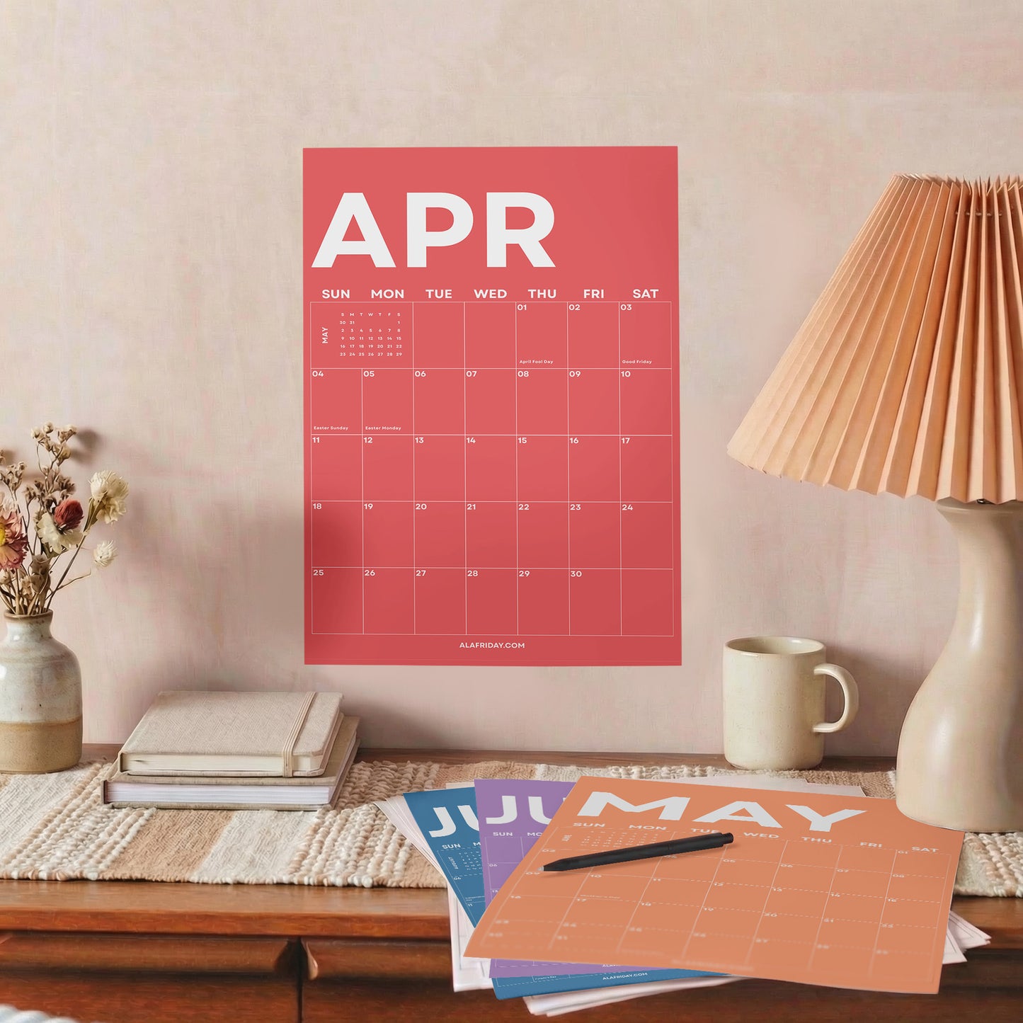 2026-2027 Academic Year Large Monthly Planner, September Start, Colorful Minimalist Design