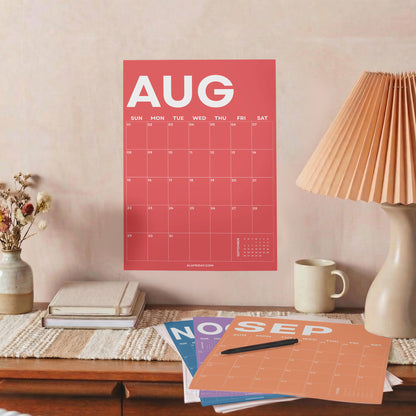 2027 Wall Calendar, Colorful Design, Recycled Paper