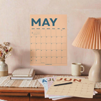 2027 Wall Calendar, Pastel Design, Recycled Paper
