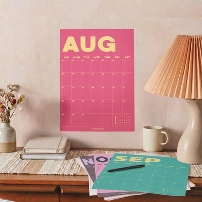 2027 Wall Calendar, Pastel Design, Recycled Paper