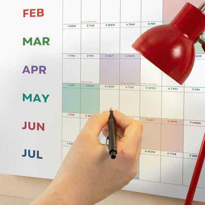 2026-2027 Academic Year Wall Planner, August Start, Classroom Planner, Bright Color
