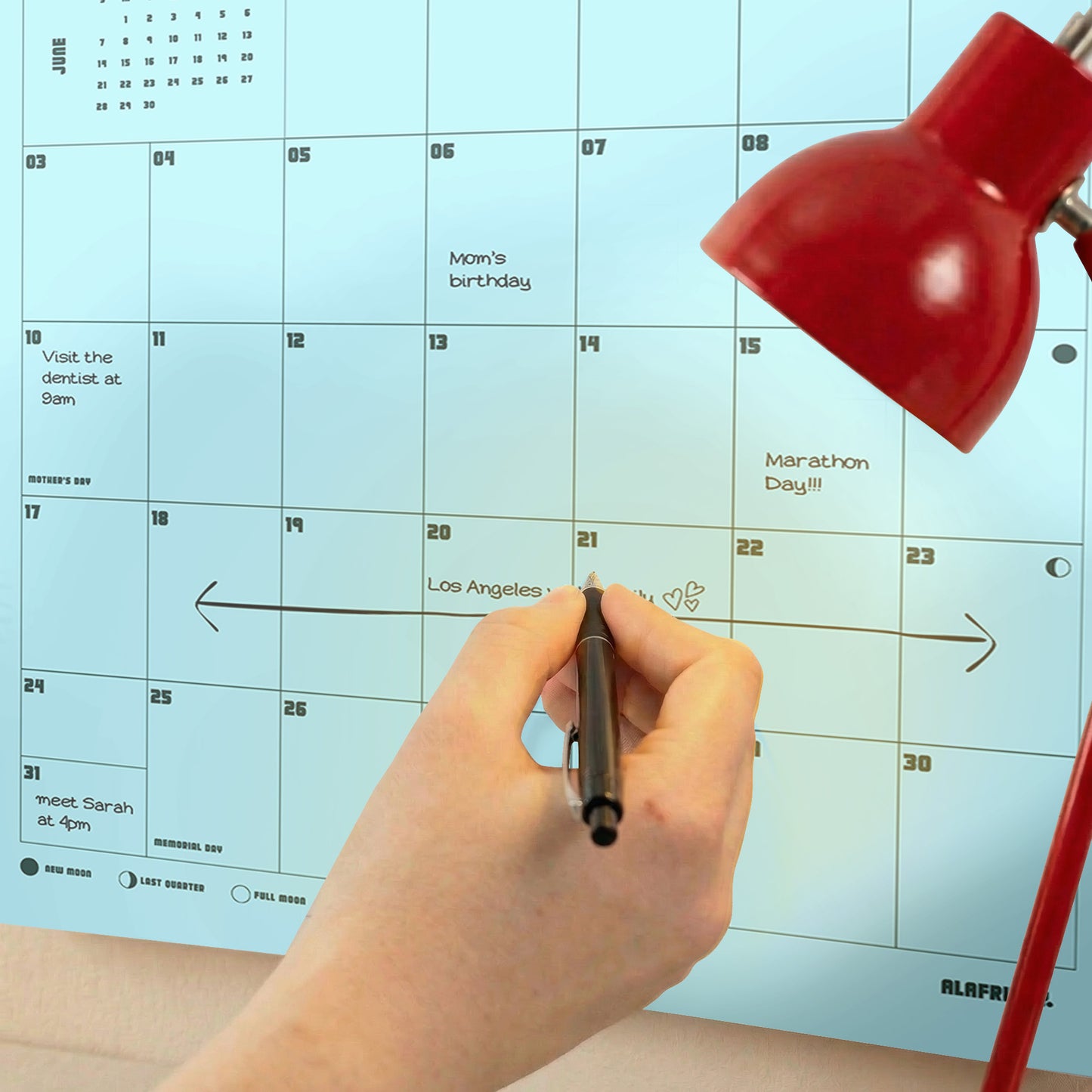 2026 Retro Wall Calendar, Monthly View, Recycled Paper