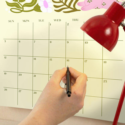 2027 Wall Calendar, Retro Flowers Design, Recycled Paper