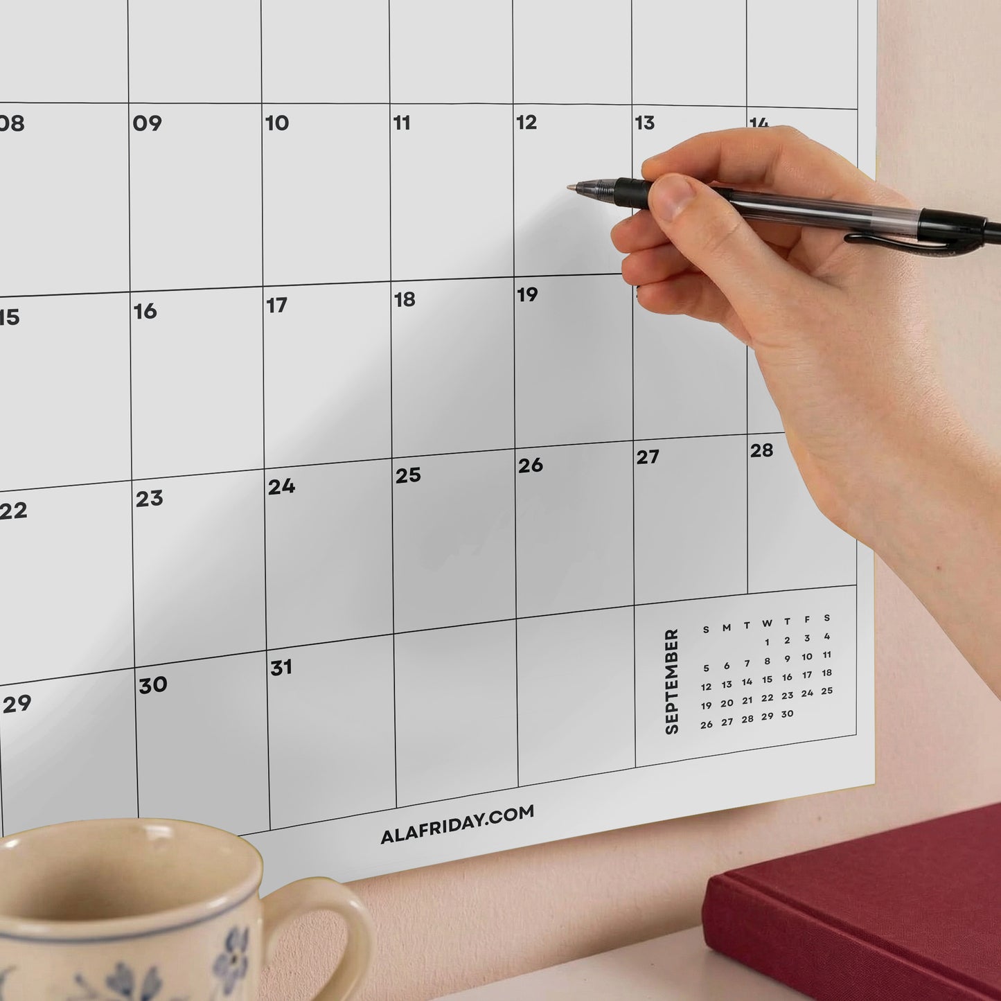 2027 Wall Calendar, Minimalist Color, Recycled Paper