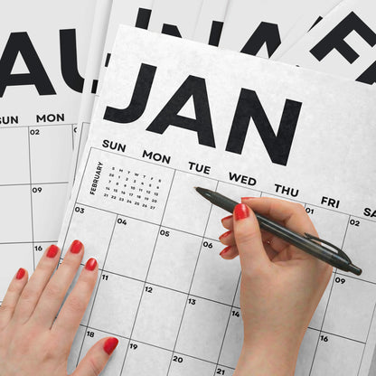2027 Wall Calendar, Minimalist Color, Recycled Paper