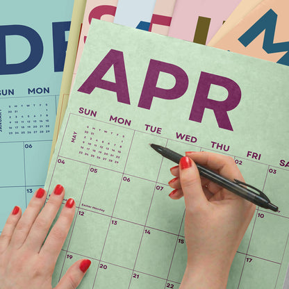 2027 Wall Calendar, Pastel Design, Recycled Paper