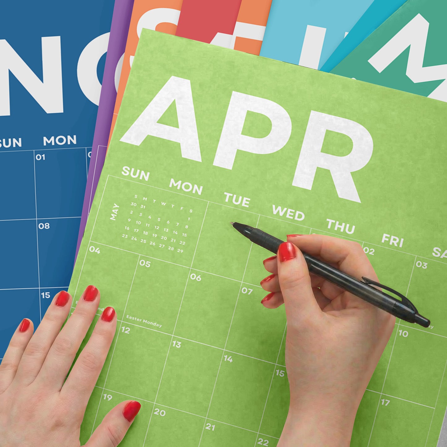 2027 Wall Calendar, Colorful Design, Recycled Paper