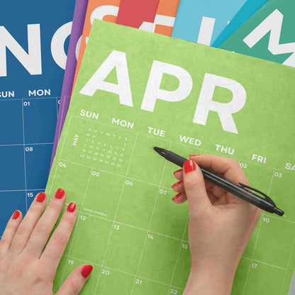 2027 Wall Calendar, Colorful Design, Recycled Paper