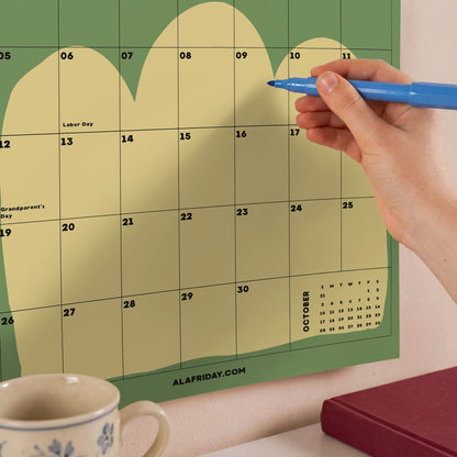 2027 Wall Calendar, Earth Design, Recycled Paper